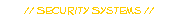 // Security Systems //